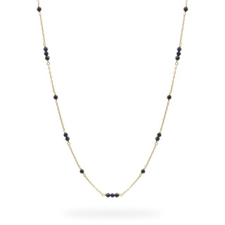 Chocker with alternating natural black spinel stone - ORO18KT