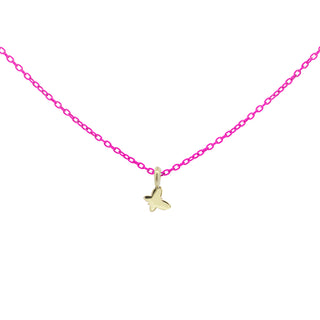 Girocollo farfalla Fucsia fluo - ORO18KT