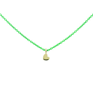 Girocollo cuore Verde fluo - ORO18KT