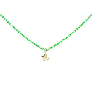 Girocollo farfalla Verde fluo - ORO18KT