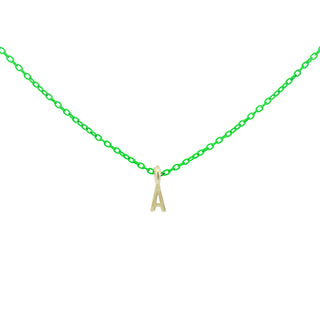 Girocollo lettera Verde fluo - ORO18KT