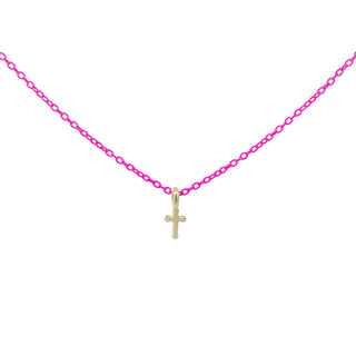 Girocollo croce catena con vernice - ORO 18KT