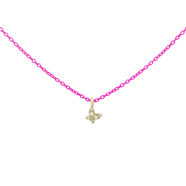 Choker with Butterfly painted chain and Lab Grown Diamond - ORO 18KT