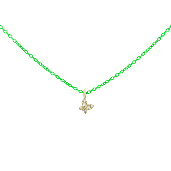 Choker with Butterfly painted chain and Lab Grown Diamond - ORO 18KT
