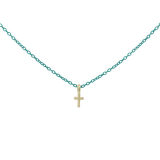 Girocollo croce catena con vernice - ORO 18KT