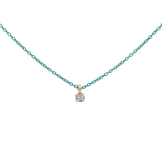 Girocollo castone catena con vernice e Diamanti Lab Grown - ORO18KT