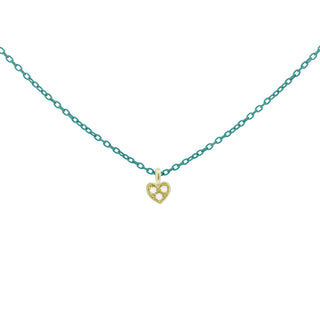 Choker with heart painted chain and Lab Grown Diamond - ORO 18KT