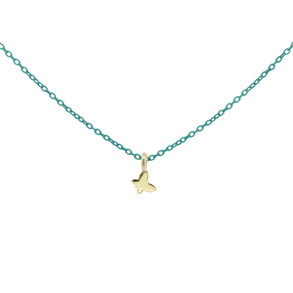 Garantilla con Mariposa y Cadena pintada - ORO18KT