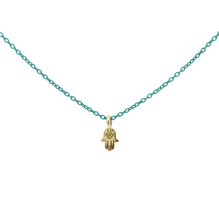 Choker with hand of fatima and painted chain ORO 18KT