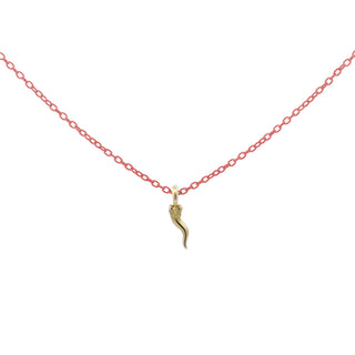 Choker with lucky horn and painted chain - ORO 18KT