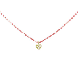 Girocollo cuore catena con vernice e Diamanti Lab Grown - ORO18KT