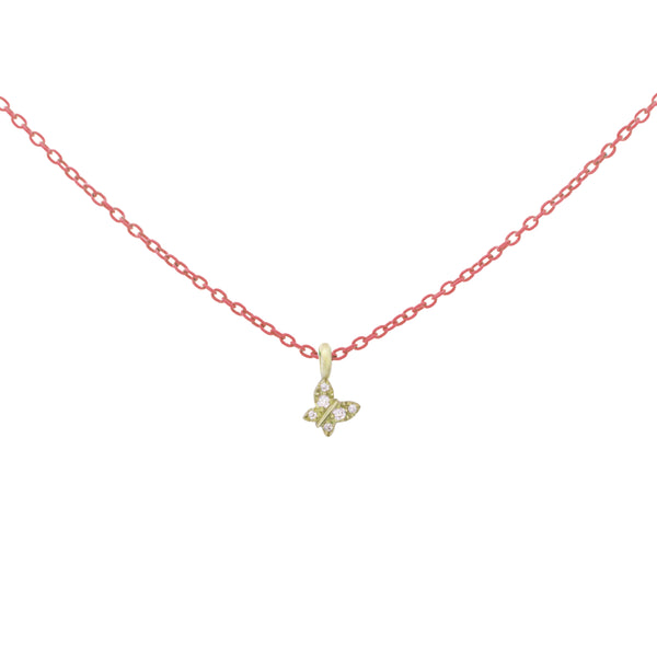 Choker with Butterfly painted chain and Lab Grown Diamond - ORO 18KT