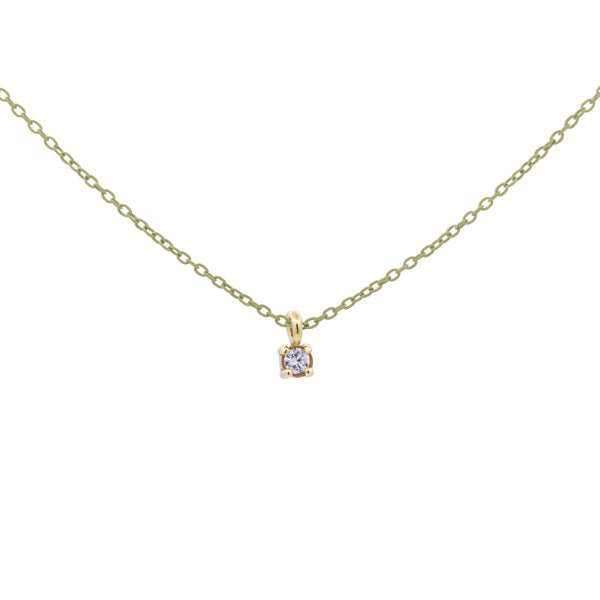Choker with single diamond with bezel painted chain and Lab Grown Diamond - ORO 18KT