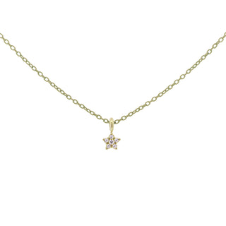 Girocollo stella catena con vernice e Diamanti Lab Grown - ORO18KT