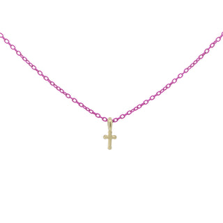 Girocollo croce catena con vernice - ORO 18KT