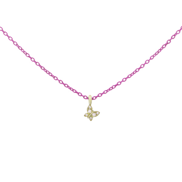 Choker with Butterfly painted chain and Lab Grown Diamond - ORO 18KT