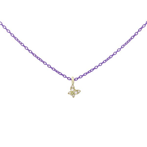 Choker with Butterfly painted chain and Lab Grown Diamond - ORO 18KT