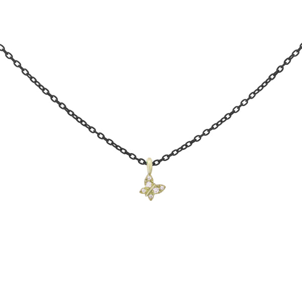 Choker with Butterfly painted chain and Lab Grown Diamond - ORO 18KT