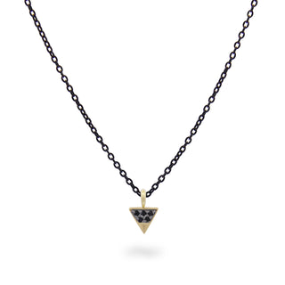 Chocker with black diamond triangle and painted chain - ORO18KT