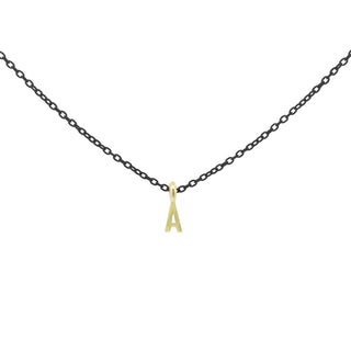 Girocollo lettera nero - ORO18KT