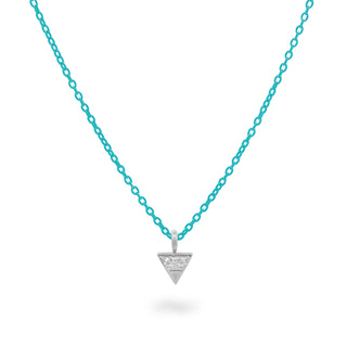 Chocker with diamond triangle and turquoise painted chain - ORO18KT