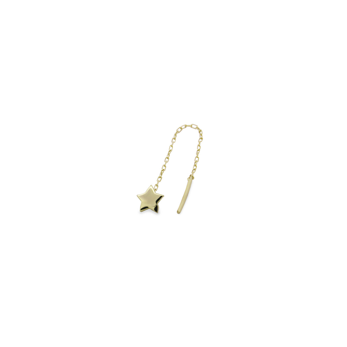 Pendiente individual estrella cadena - ORO18KT