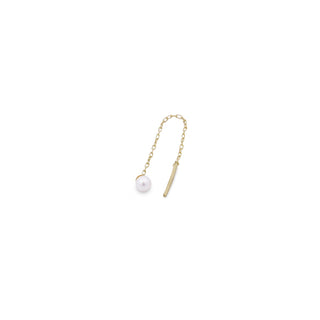 Single pearl chain earring - ORO18KT