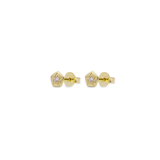 Orecchini lobo stella e diamante lab-grown centrale - ORO18KT