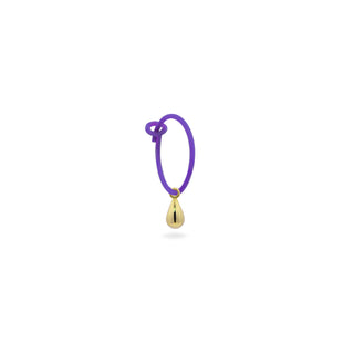 Single earring with Drop and painted hoop - ORO18KT