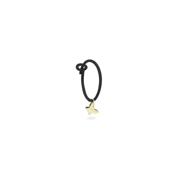 Single earring with Butterfly and painted hoop - ORO18KT