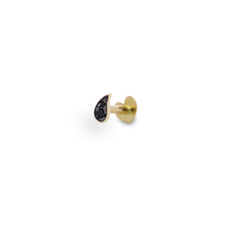 Helix piercing with black diamond drop - ORO18KT