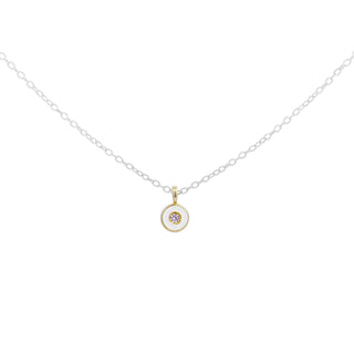 Gargantilla Diamond DOT cadena blanca y Diamante de Laboratorio - ORO18KT