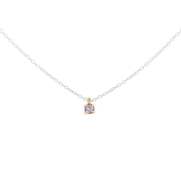 Choker with single diamond with bezel painted chain and Lab Grown Diamond - ORO 18KT
