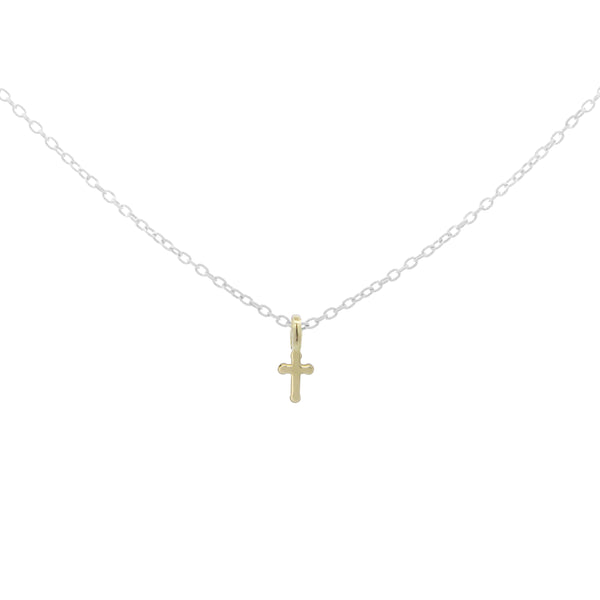 Gargantilla con cruz y cadena pintada - ORO18KT