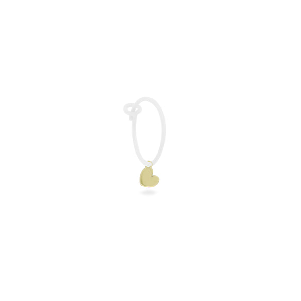 Single earring with heart and painted hoop - ORO18KT