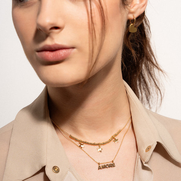 Hoop Earrings Micro Pendant - Heart