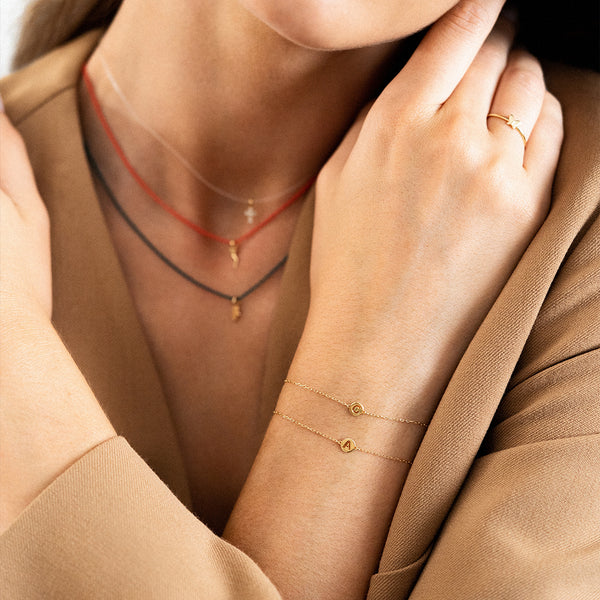 Pulsera con inicial  - ORO18KT