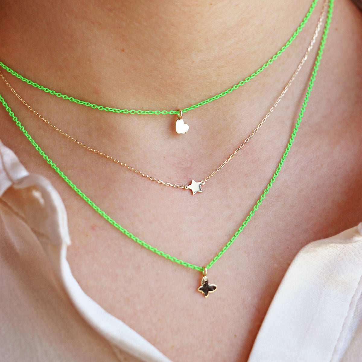 Choker with heart and painted chain - ORO 18KT