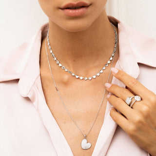 Necklace with pavé and with plain circles - STARDUST TEN