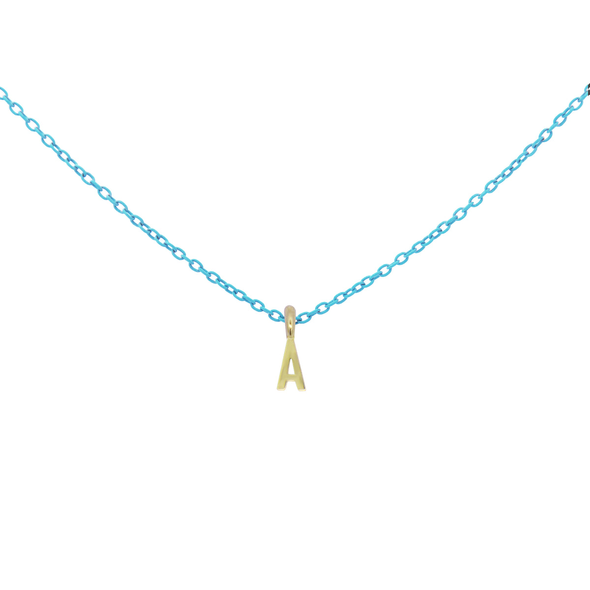 Turquoise Letter Choker - GOLD18KT