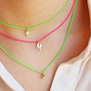 Choker with cross and painted chain - ORO 18KT