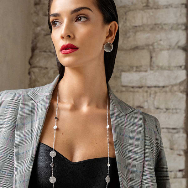 Collar Luxury BIG CIRCLE con círculos lisos y pavé alternados - STARDUST TEN