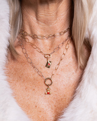 Long Necklace Base Oval Links and Circle Ring