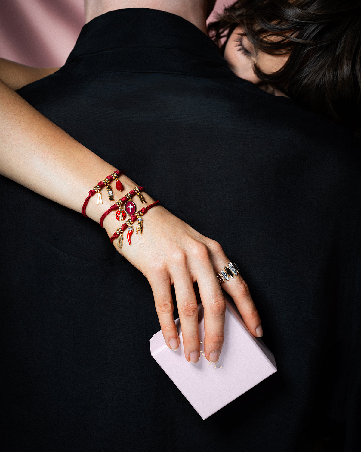 Charm Bamboo corallo Drop