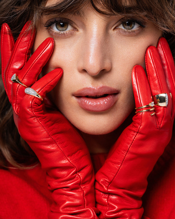 Spiral and bezel ring with zircon - SHAPES