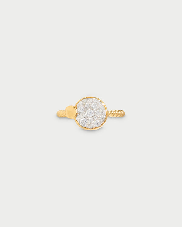 Ring with an oversized pavé circle - STARDUST TEN