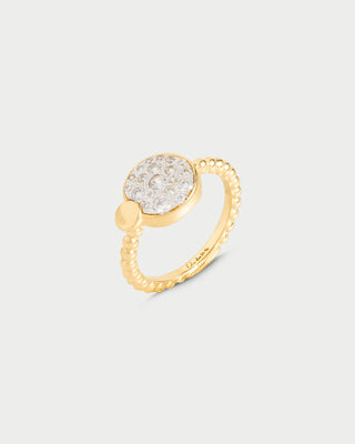 Anillo con motivo de circulo en pavé oversized - STARDUST TEN