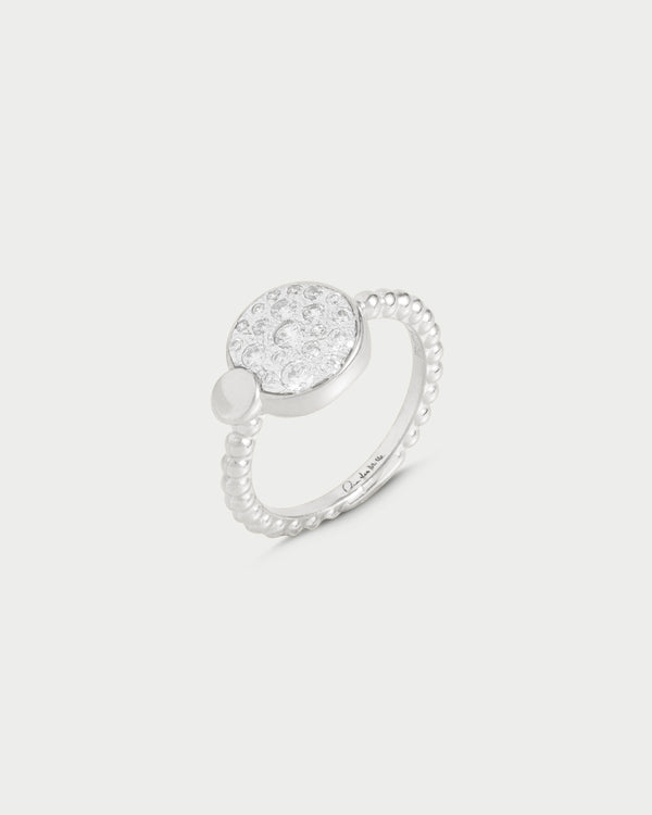Anillo con motivo de circulo en pavé oversized - STARDUST TEN