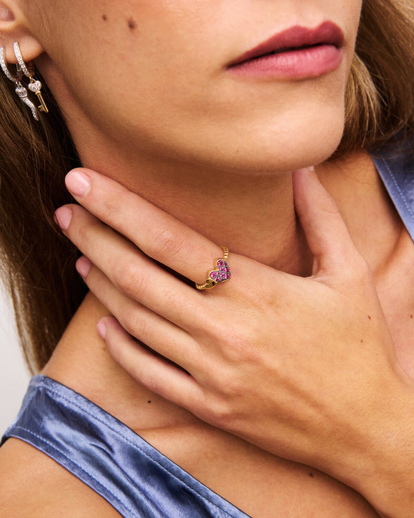 Anello pavè colorato oversized