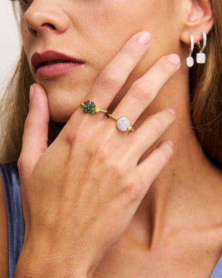 Ring with an oversized colored pavé subject - STARDUST TEN